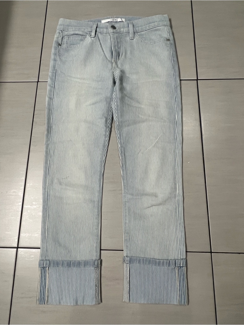 Joe's Jeans Blue & White Striped Straight Leg Jeans Size 26